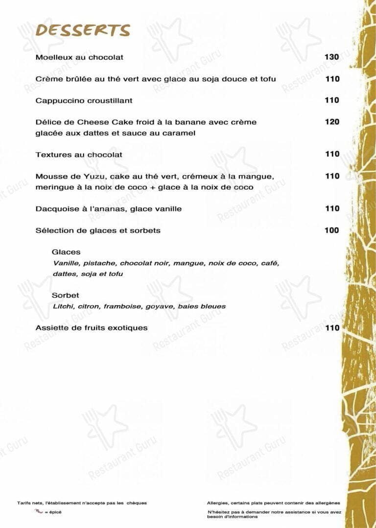 Buddha Bar Marrakech Menu 2024 - drinks and food menu & prices